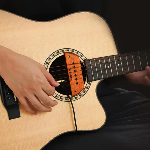 Vista 2 de Donner Pastilla de guitarra acústica, pastillas de guitarra, pastilla activa de caoba con cabezales ajustables Humbucker