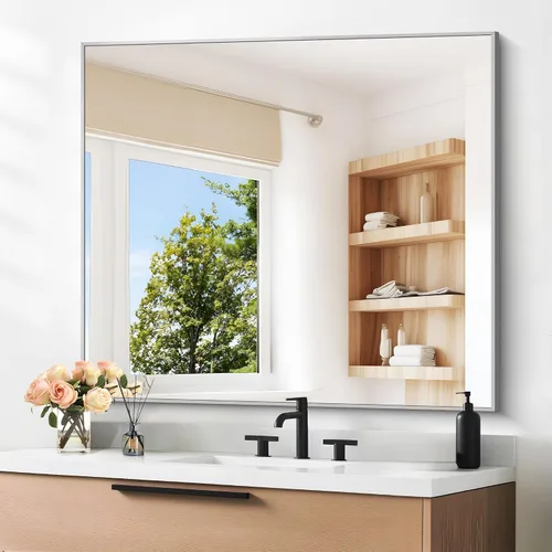 Vista 52 de DESBING 16"x20" Bathroom Mirror for Over Sink, Black Framed Wall Mirror Negro