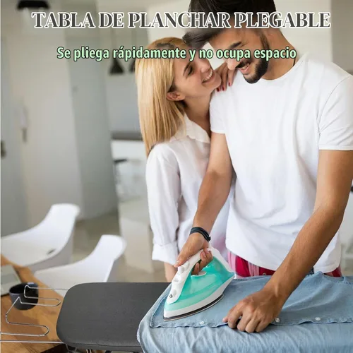 Vista 2 de Tabla de planchar compacta y plegable, con soporte para plancha y cubierta resistente al calor, mini tabla de planchar portátil antideslizante