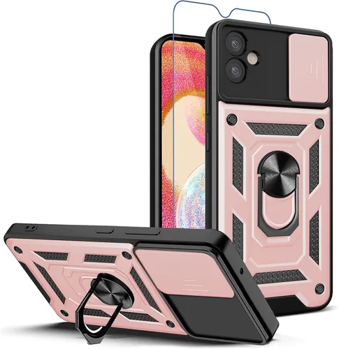 Vista 27 de Funda para teléfono Galaxy A06 4G: con protector de pantalla de 2 piezas, cubierta deslizante para cámara y soporte multiángulo para Samsung Galaxy
