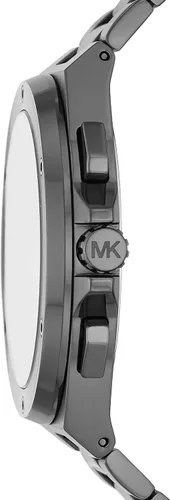 Vista 2 de Michael Kors Lennox - Reloj cronógrafo de acero inoxidable para hombre con correa de acero o silicona