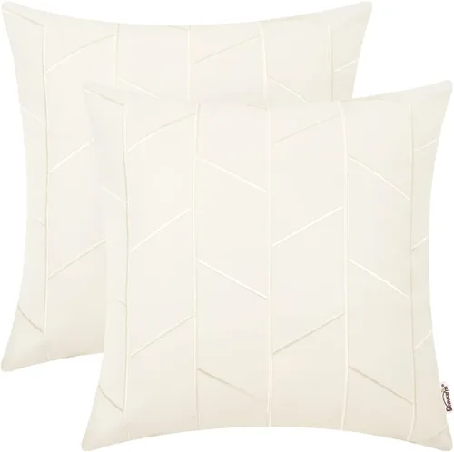 Vista 43 de BRAWARM Fundas de almohada de cuero 16 X 16 pulgadas, paquete de 2 fundas de almohada de cuero sintético negro, fundas de almohada decorativas