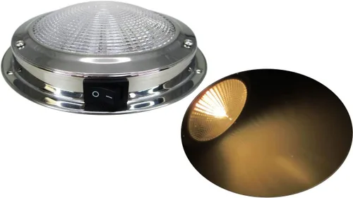 Vista 13 de Pactrade Marine Luz de Cúpula 12V - Lente de 3 Pulgadas, LED Blanco Cálido Luz de Barco de Acero Inoxidable con Interruptor de Palanca Integrado