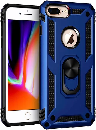 Vista 11 de Korecase Funda para iPhone 8, protección de cámara, armadura militar, doble capa, soporte compatible con iPhone 6 6s y iPhone 7 8, color negro