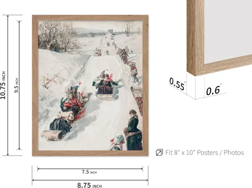 Vista 3 de Poster Master Póster de Navidad vintage, impresión retro de carreras de trineo, arte de pared de invierno, regalo de vacaciones para hombres