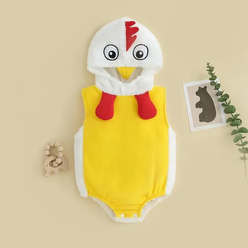 Vista 2 de Disfraz de Halloween para bebé, niño y niña, divertido disfraz de pollo con capucha