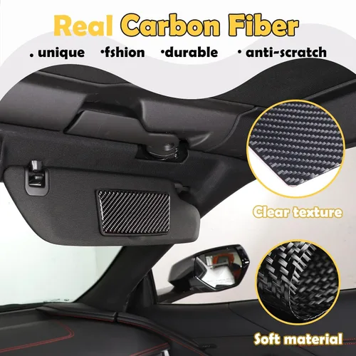 Vista 3 de Kit de decoración de panel de espejo cosmético de coche de fibra de carbono real suave 3D compatible con Corvette C8 Stingray Z06 Z51 2020 2021 2022