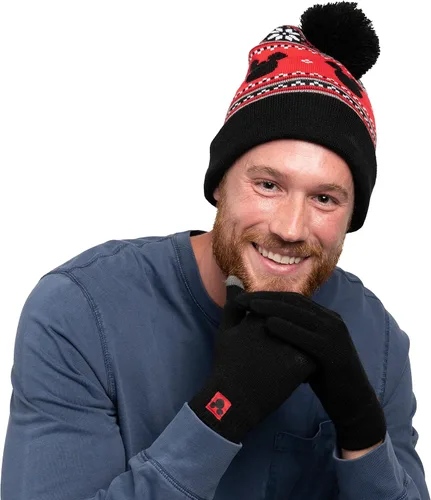 Vista 4 de Disney Adult Knit Beanie Hat and Texting Glove Set Mickey Minnie Mouse Print