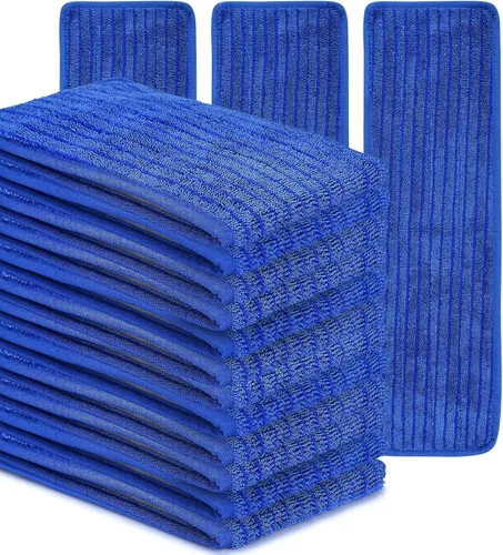 Vista 11 de MATTHEW - Almohadillas de repuesto para mopa de microfibra de 18 pulgadas, para mopa húmeda y seca, reutilizables, repuestos de limpieza comercial