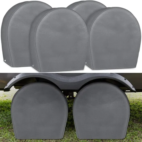 Vista 10 de Leader Accessories Paquete de 4 fundas para neumáticos – Protectores de ruedas resistentes para camiones, SUV, Jeep, cámper, remolque, RV – Oxford