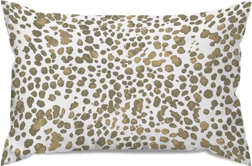 Vista 39 de Fundas de almohada con estampado de leopardo y guepardo negro y marrón, 12 x 18 pulgadas, fundas de cojín de granja para sofá, sala de estar