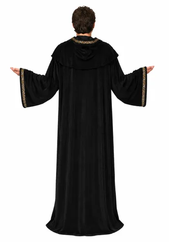 Vista 4 de Disfraz de Túnica Negra de Monje Medieval para Hombre Multicolor