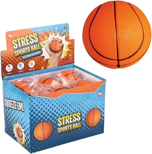 Vista 3 de 2.5 pulgadas Bola de baloncesto estrés de Adventure Planet (pack de 12 bolas)