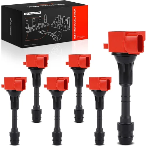 Vista 9 de A-Premium Juego de 6 paquetes de bobinas de encendido compatibles con Nissan Altima 2002-2006, Murano 2005-2008, Quest 2004-2009 3.5L, Frontier Negro
