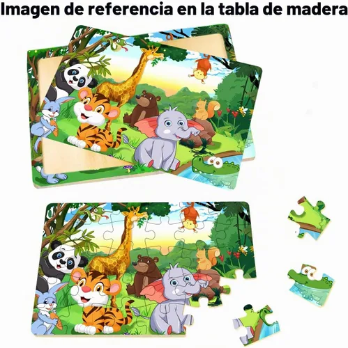 Vista 6 de Rompecabezas para niños de 3 a 5 años, rompecabezas de madera de 24 a 30 piezas para niños pequeños, rompecabezas educativos de 3, 4, 5, 6 años