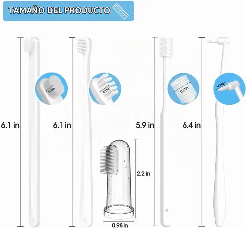 Vista 5 de Kit de cepillo de dientes para perros pequeños y cachorros, cerdas