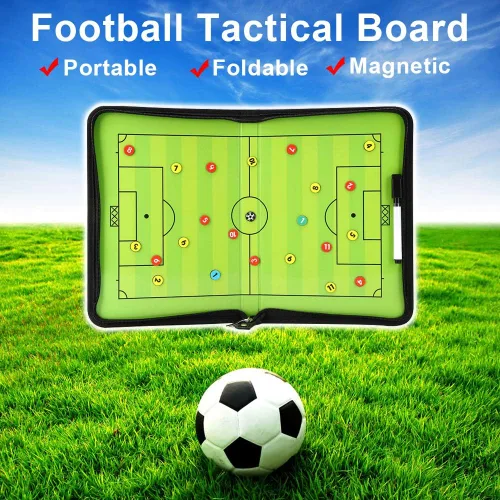 Vista 4 de Tabla de entrenamiento de fútbol, portapapeles para entrenadores de fútbol, kit de tablero magnético táctico, tablero de entrenador de estrategia