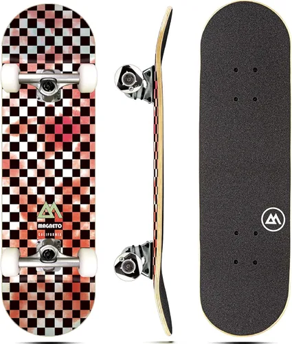 Vista 22 de Magneto Complete Skateboard 6-Layer Canadian Maple Double Kick Concave Deck Beginners, and Teens Astronaut