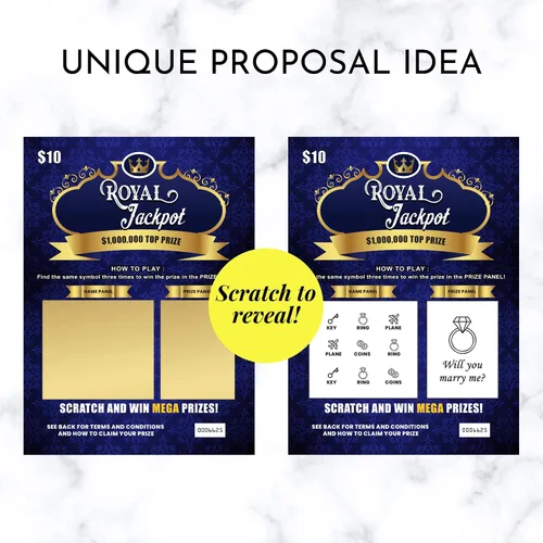 Vista 2 de 2 tarjetas para raspar de boletos de lotería de propuesta de matrimonio, divertida y única, rascador de lotería falso para propuesta de boda