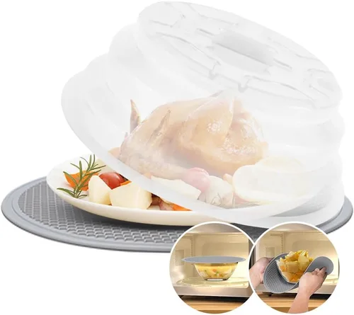 Vista 10 de Cubierta para salpicaduras de microondas, cubierta de microondas para alimentos, cubierta de placa de microondas de silicona, cubiertas de platos