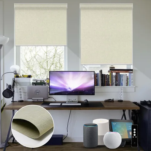 Vista 22 de SmartWings Persianas Motorizadas con Filtro de Luz, Compatible con Matter Thread Homekit Z-Wave Alexa Google, Persianas con 70% de Opacidad Safari