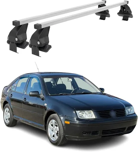 Vista 11 de OMAC Barras transversales de techo para VW Jetta A4 2000-2005 bloqueable 110 libras aluminio negro 2 piezas se adapta a portadores de carga, kayak