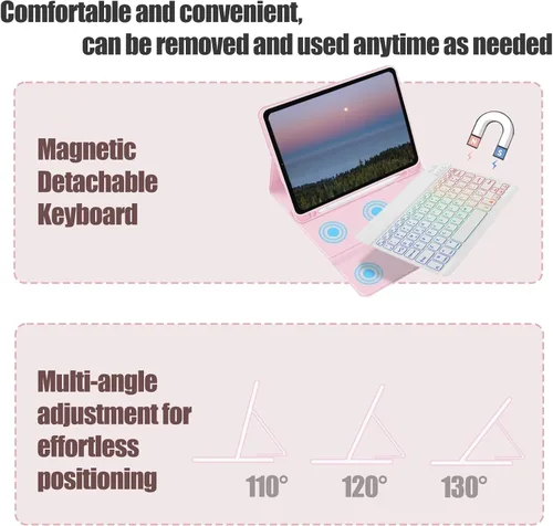 Vista 4 de Funda de teclado para Samsung Galaxy Tab A9 de 8,7 pulgadas