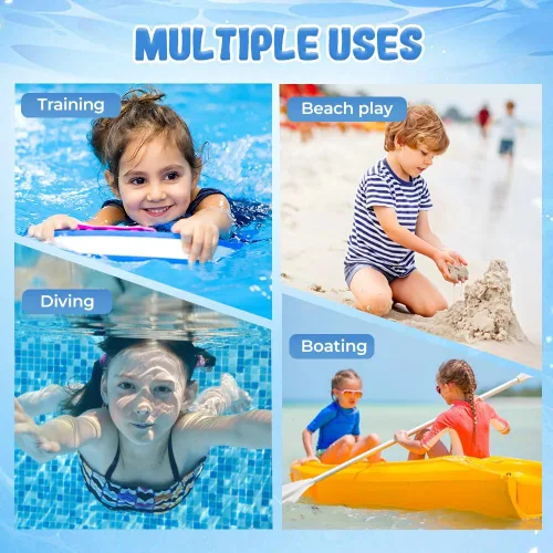 Vista 5 de Gafas de natación de marco grande impermeables y antivaho para niños, gafas de natación de visión amplia de verano 2025 para niños y niñas