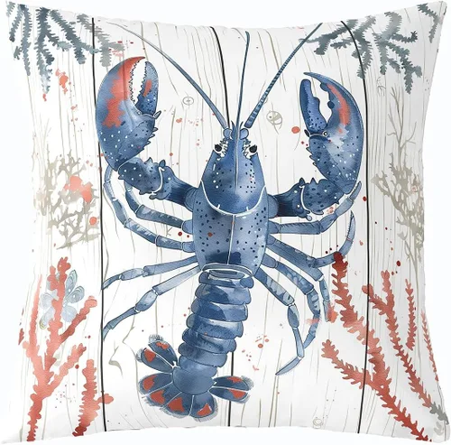 Vista 11 de Erosebridal Funda de almohada con diseño de tiburón de 16 x 16 pulgadas, diseño de vida oceánica, para niños y niñas, color verde azulado, acuarela