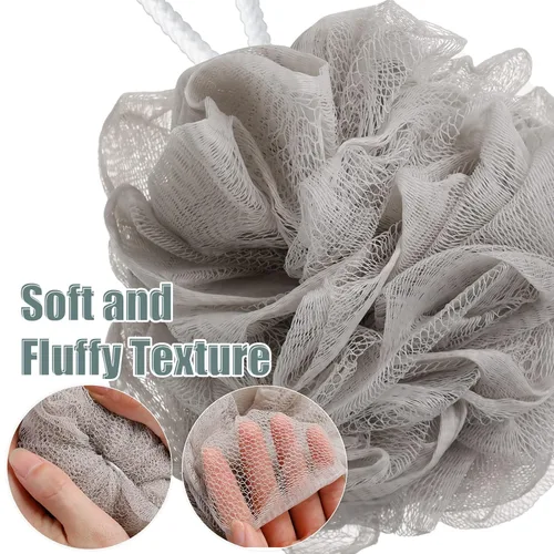 Vista 3 de Shellwei 32 esponjas de baño para ducha, 2.12 oz de carbón, grande, de malla, esponjoso, suave, para hombres y mujeres, con accesorios de baño