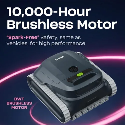 Vista 9 de BWT ES Echo - Limpiador robótico inalámbrico para piscinas, navegación inteligente ultrasónica, batería a prueba de futuro, motores sin escobillas