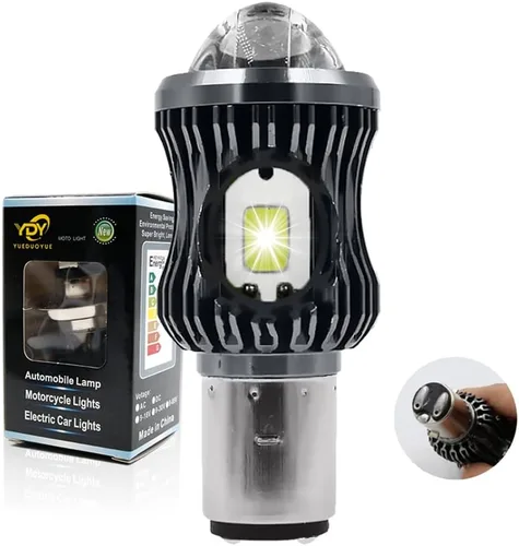 Vista 12 de YSY 1 unidad 10000 lm H4 LED Moto HB2 9003 HS1 Bombillas LED para faros de motocicleta con lente CSP, luz blanca y amarilla, lámpara Hi Lo, Gris