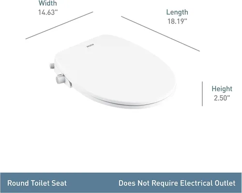 Vista 5 de Moen EB500-R 2-Series Asiento de bidé no electrónico estándar para inodoros redondos, color blanco