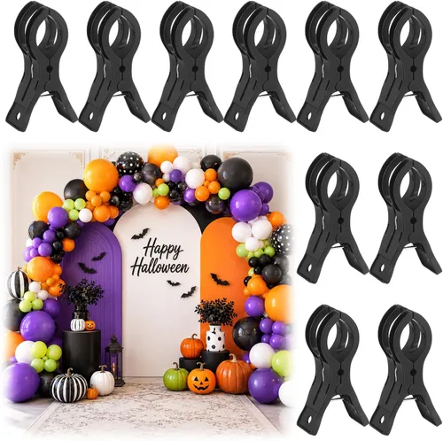 Vista 14 de LemonRoad Paquete de 10 Clips Grandes para Arco de Globos de Plástico Transparente con Resorte para Telón de Fondo de 3.5 Pulgadas, Abrazaderas