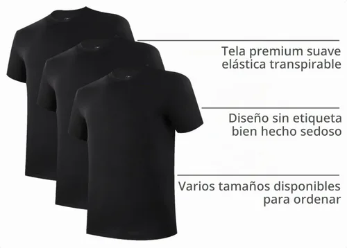 Vista 4 de BAMBOO COOL Camisetas de enfriamiento para hombres con tecnología de absorción de humedad, camisetas básicas elásticas de cuello redondo, 3 paquetes