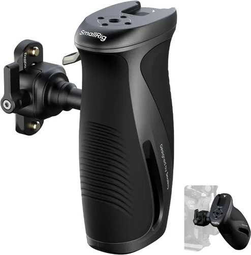 Vista 9 de SMALLRIG Manija lateral giratoria de botón pulsador con tornillos de 1/4"-20, para mano izquierda y derecha, manija lateral giratoria 360°