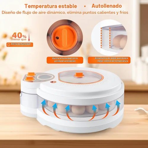 Vista 8 de Incubadora de huevos para incubar huevos: Turner automático ±1°F Temperatura