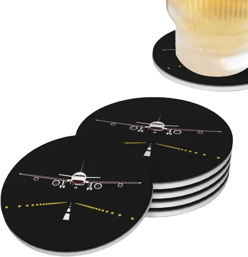 Vista 19 de Life is Better - Juego de 4 posavasos de cerámica absorbente para mesa de café, barra de madera, 4 pulgadas