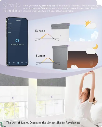 Vista 4 de Graywind Persianas dobles motorizadas para ventanas, persianas dobles inteligentes opacas y filtrantes de luz, persianas motorizadas con control