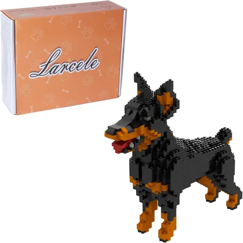 Vista 9 de Larcele Micro Bloques de Construcción Conjunto de Animales, Mini Ladrillos de Juguete de Construcción 3D, 797 Piezas KLJM-05(Bull Terrier)