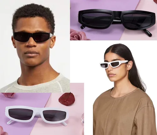 Vista 7 de FEISEDY Retro pequeño rectángulo gafas de sol mujeres hombres hip hop estilo b2731