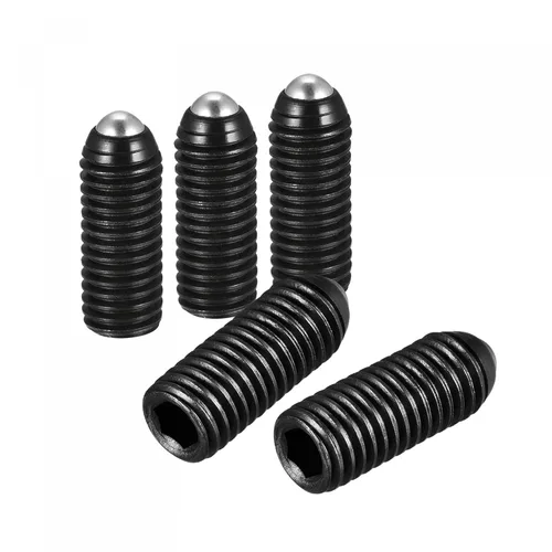 Vista 14 de uxcell Tornillos de fijación de punto de bola, 5pcs M10 x 0.472 in de acero de alto carbono Métrico Spring Hex Socket Grub Tornillo