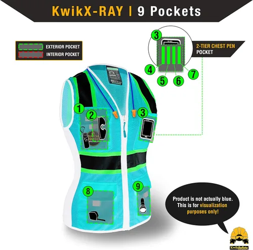 Vista 6 de KwikSafety - Charlotte, NC - FIRST LADY Safety Vest for Women, High Visibility Reflective Strips, Meets ANSI & OSHA
