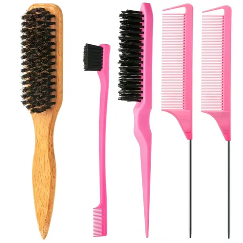 Vista 7 de ZVOREI Juego de 8 cepillos para el cabello con 4 herramientas Topsy para cola de cabello, 1 cepillo de cerdas para dar volumen al cabello, 1 cepillo