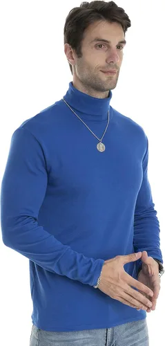 Vista 66 de Camiseta de manga larga para hombre, ajustada, ligera, con cuello de tortuga