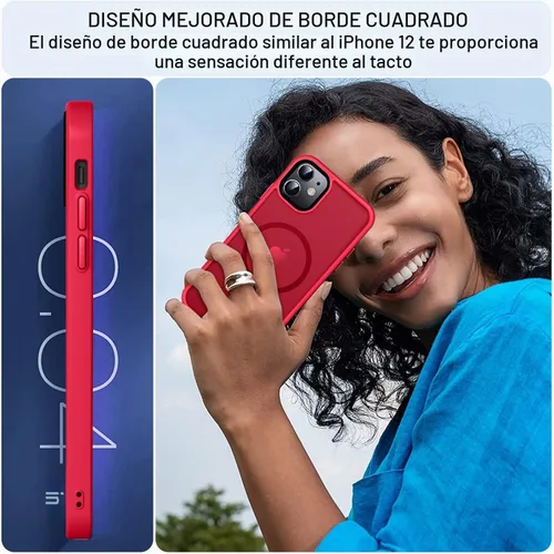 Vista 6 de MOCCA - Funda magnética a prueba de golpes para iPhone 11, color rojo