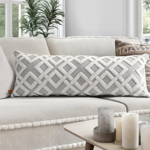Vista 4 de HAMUR - Fundas de almohada decorativas bohemias, 14 x 36 pulgadas, fundas de cojín suaves y duraderas para sofá, sala de estar, dormitorio, diseño