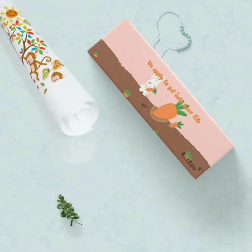 Vista 5 de Runtoo Calcomanías de pared de mono con diseño de árbol de animales de la selva para decoración de pared de dormitorio de niños Árboles de mono