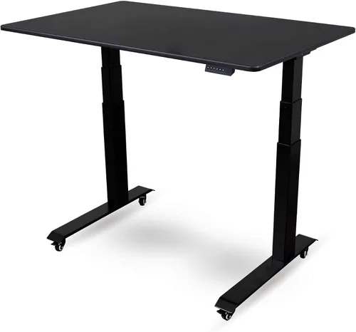 Vista 4 de Stand Up Desk Store Escritorio eléctrico de altura ajustable con memoria programable (marco negro/parte superior negra mate, 48 pulgadas de ancho)
