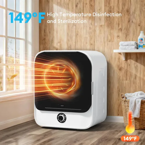 Vista 8 de TABU Juego combinado de lavadora y secadora, lavadora compacta de 18 libras completamente automática con 10 programas de lavado y secadora compacta